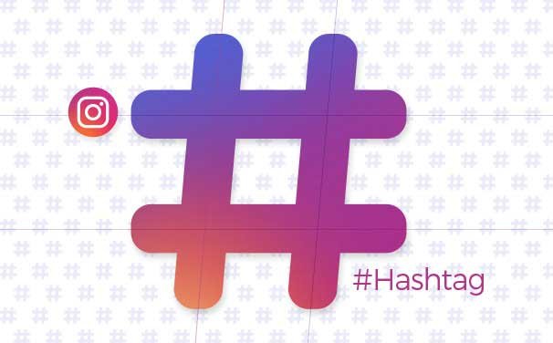 هشتگ همراه با لوگوی اینستاگرام