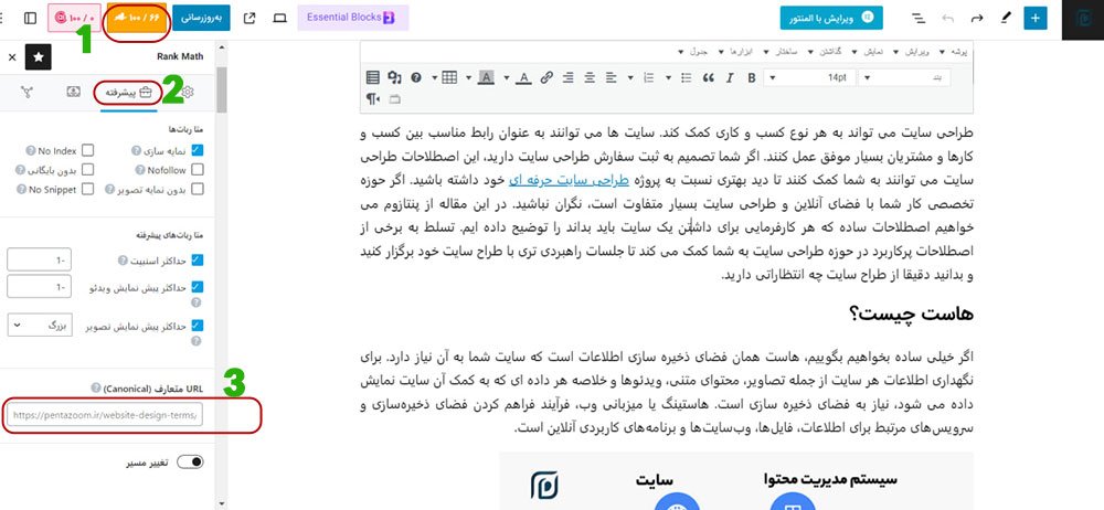تگ کنونیکال در رنک مث