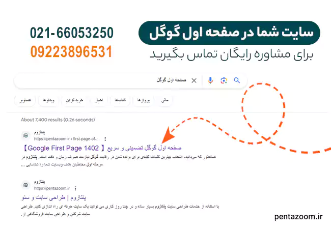 صفحه اول گوگل با پنتازوم
